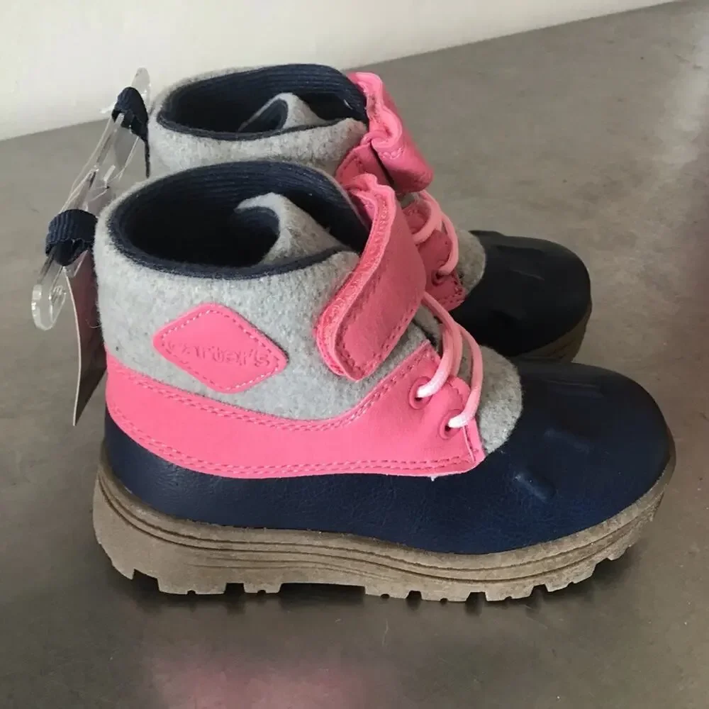 NWT Carters Pink, Blue and Gray Winter Boot 9